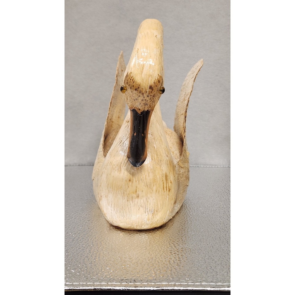 Vintage Wood Veneer Inlay Swan